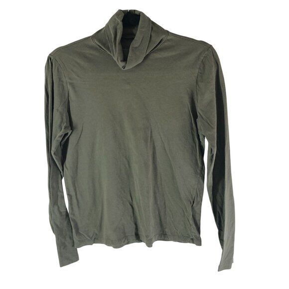 Everlane Womens The Organic Cotton Turtleneck Top Minimalist Basic Olive Green M - Picture 1 of 4